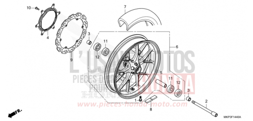 FRONT WHEEL (CBR500RK,CBR500RAK/L/M) CBR500RAM de 2021